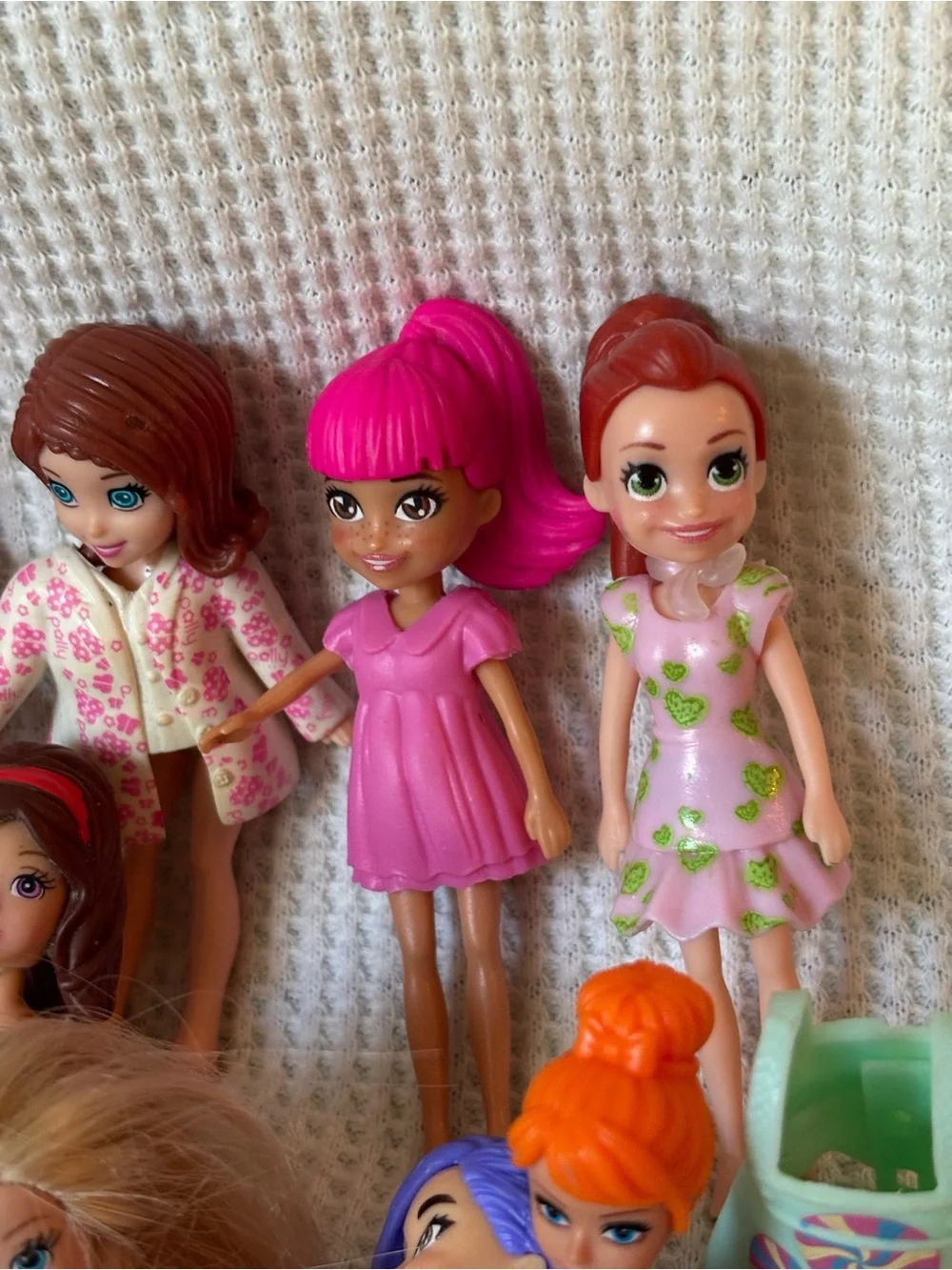 Polly pocket dolls & clothes mini doll lot of 13